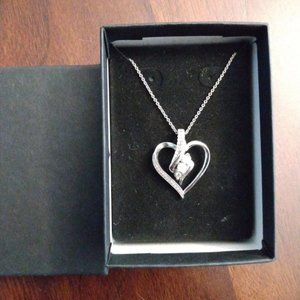 Heart shaped sterling silver necklace